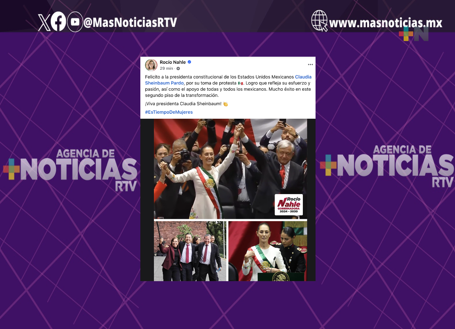 Felicita Rocío Nahle a la primera presidenta de México, Claudia Sheinbaum Pardo